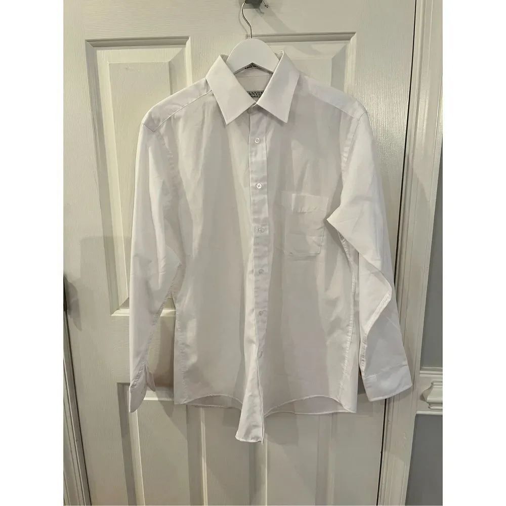 Vintage Lanvin White Button Down Shirt sz 15-1/2/32-33